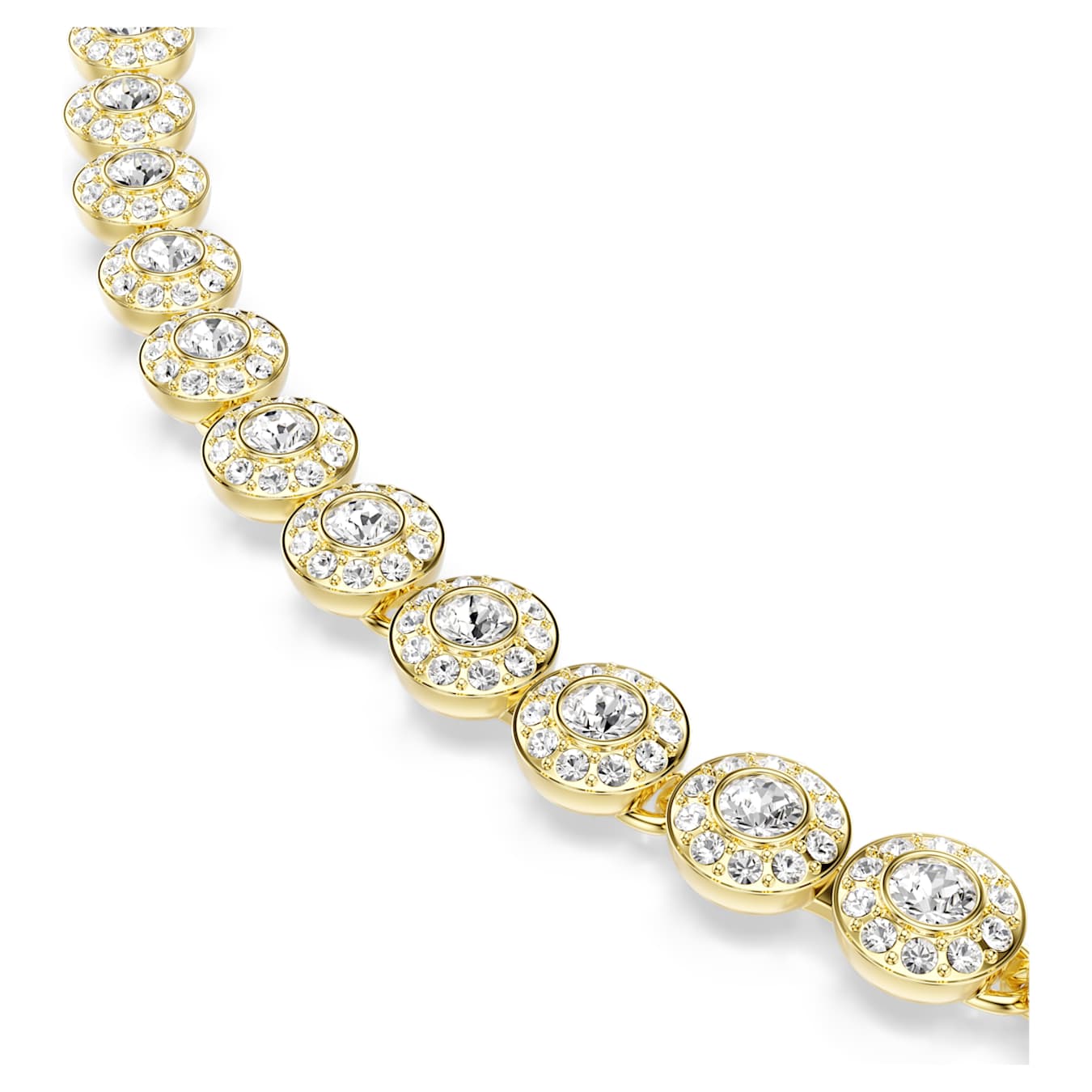Swarovski  Una Angelic Halskette Rundschliff, Klein, Weiß, Goldlegierungsschicht