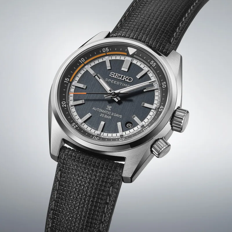 Seiko Prospex Speedtimer Automatik Blaugrau Lederband Herrenuhr HBC004J1
