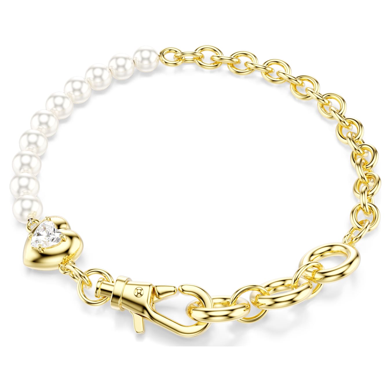 Swarovski  Idyllia Armband Kristallperle, Weiß, Goldlegierungsschicht