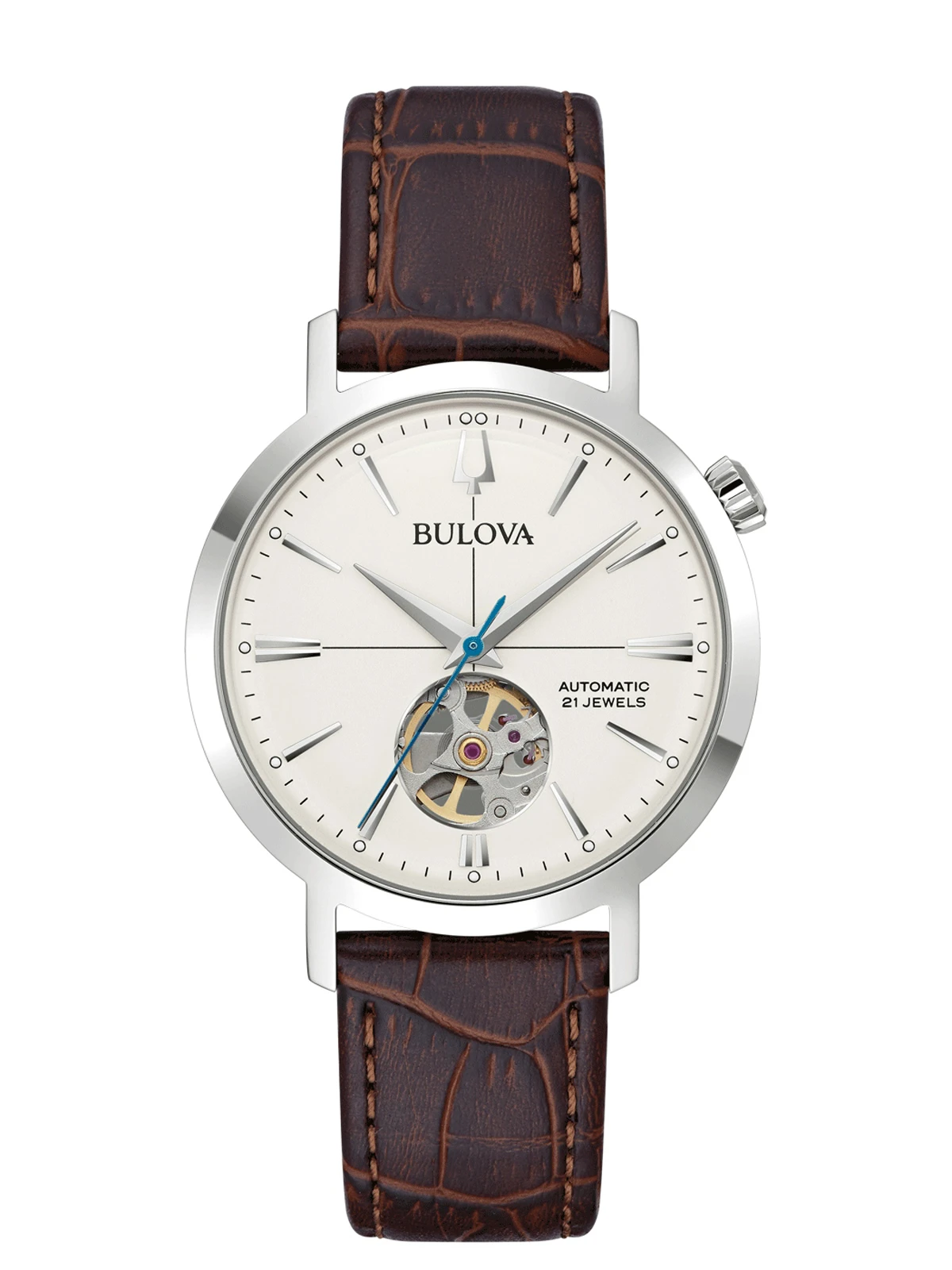 Bulova Aerojet Automatik 42 Stunden Gangreserve, Lederarmband Herrenuhr 96A318