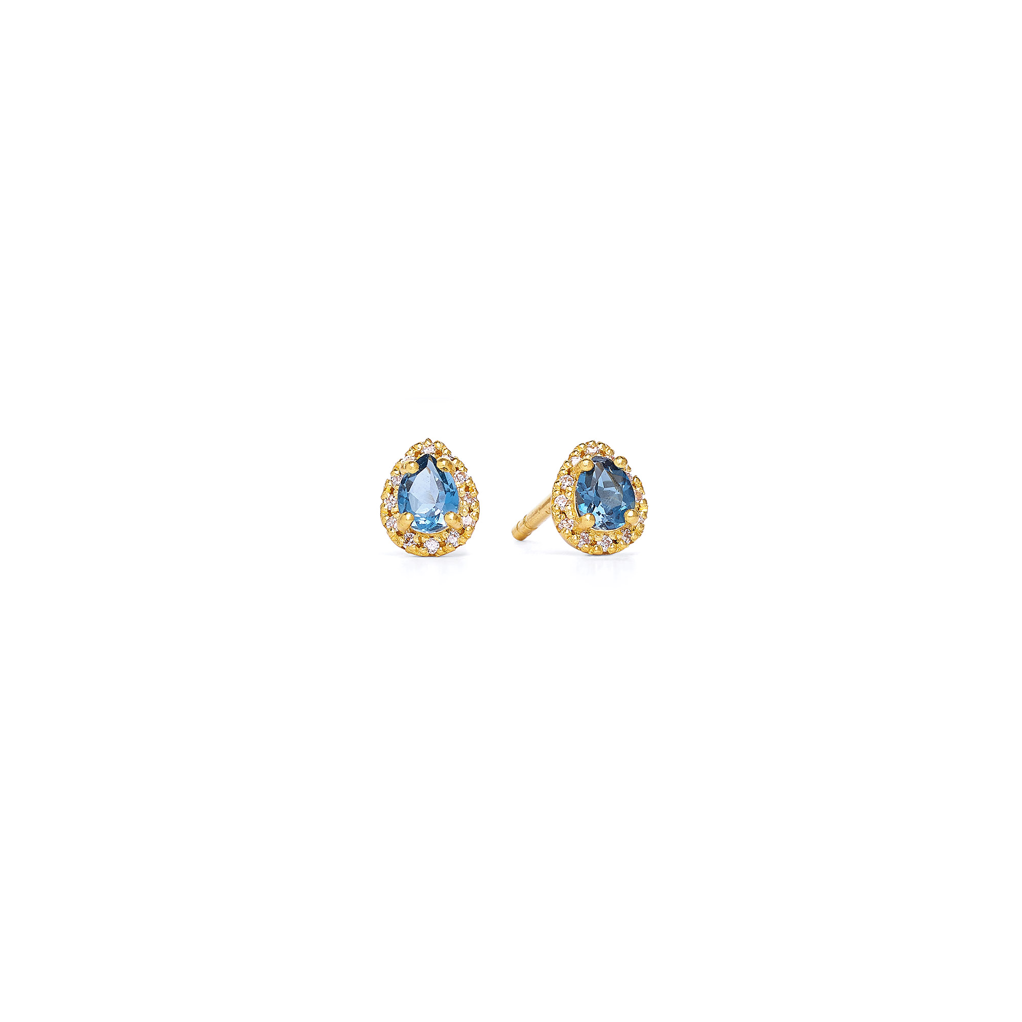 Bernd Wolf Stecker Antini Designlinie Aqua, Topas blau, 6x5mm
