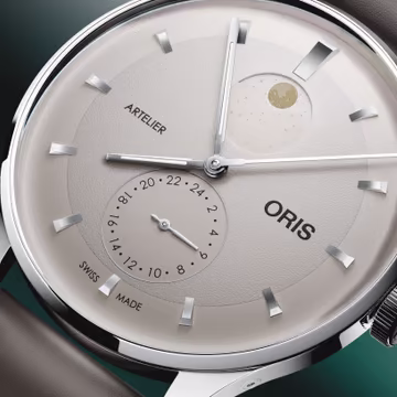 Oris Artelier Complication 39.50 mm Lederband Weiß Herrenuhr 01 782 7811 4051-07 6 20 17FC