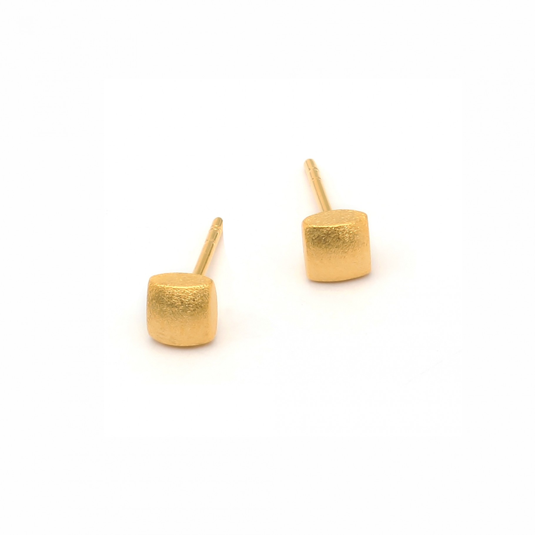 Bernd Wolf Stecker Ocho Designlinie Cubes, Sterlingsilber 925, 24-Karat-goldplattiert