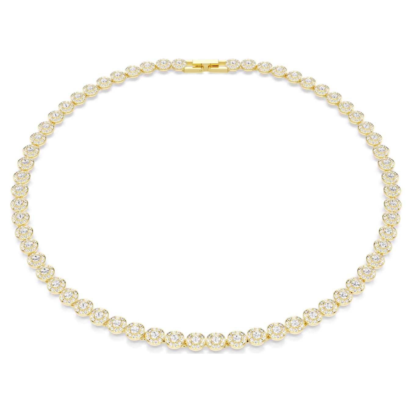 Swarovski  Una Angelic Halskette Rundschliff, Klein, Weiß, Goldlegierungsschicht