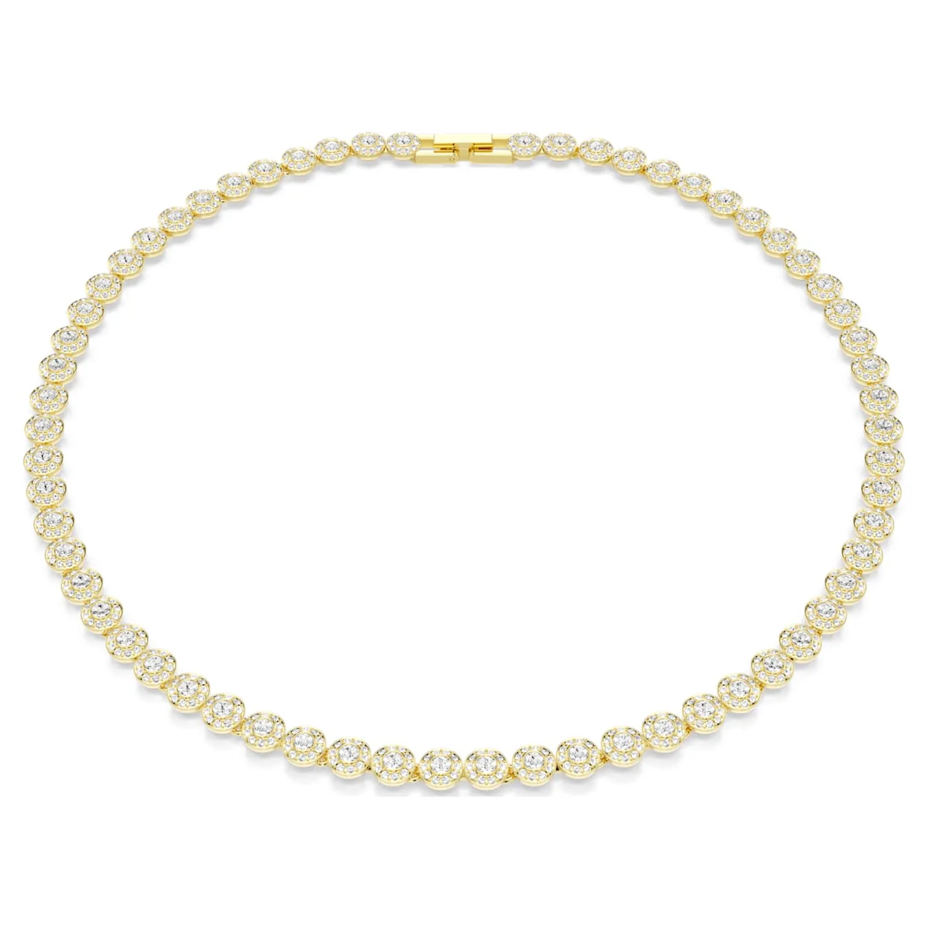 Swarovski  Una Angelic Halskette Rundschliff, Klein, Weiß, Goldlegierungsschicht