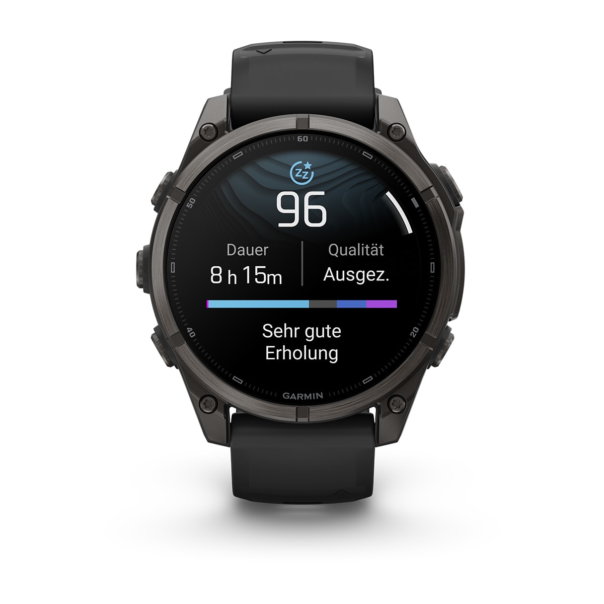 Garmin fēnix® 9 - 47 mm AMOLED Sapphire Schwarz/Carbongrau DLC Titan mit Silikon-Armband Schwarz 010-04762-11