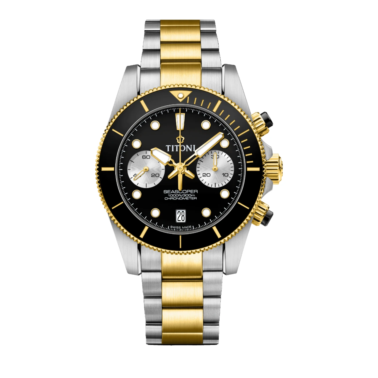 Titoni Seascoper Chronograph Bicolor Herrenuhr 94300 SY-BK-731