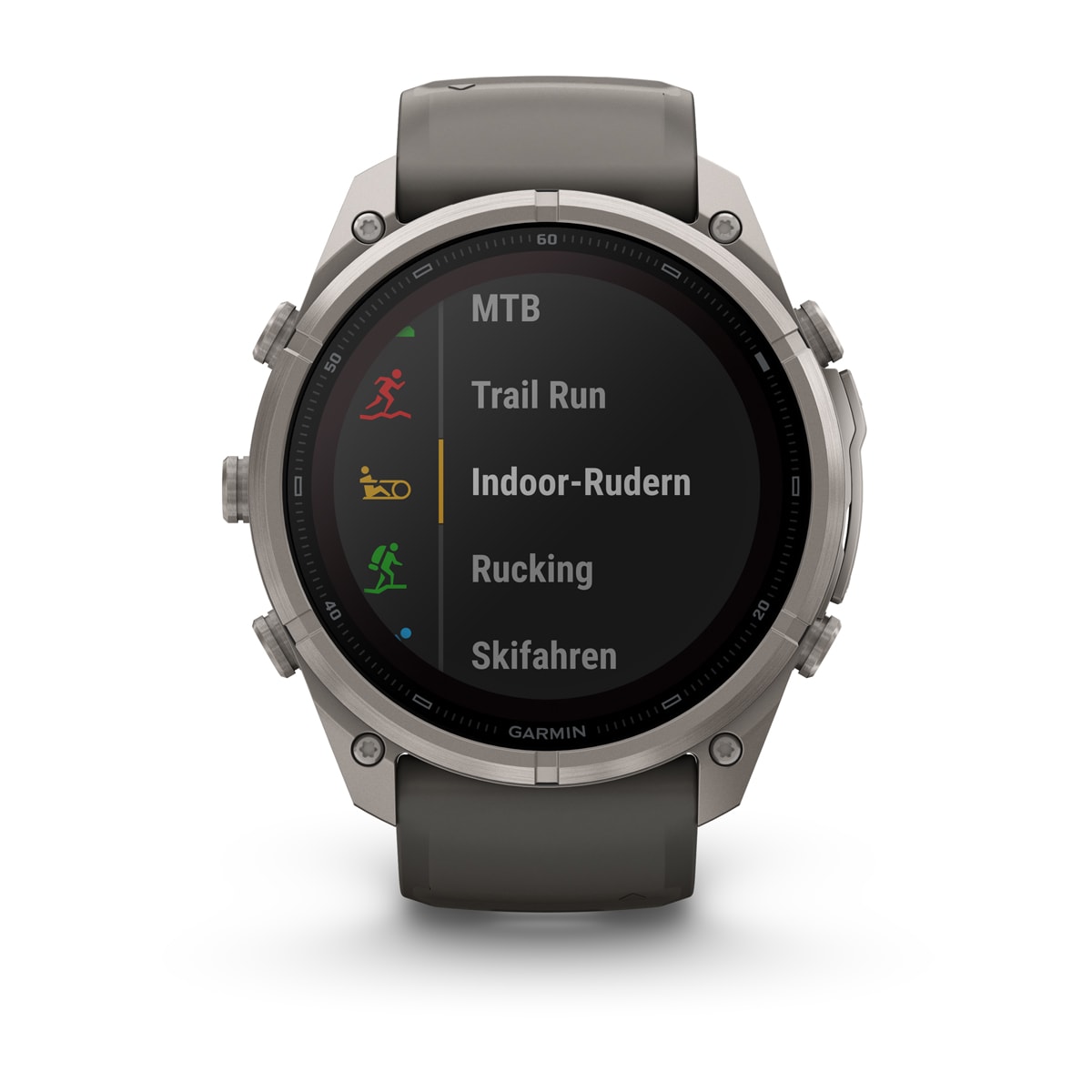 Garmin fēnix® 9 Pro inReach® Solar - 51 mm MIP Sapphire Titan mit Silikon-Armband Kieselgrau/Silbergrau 010-04339-01
