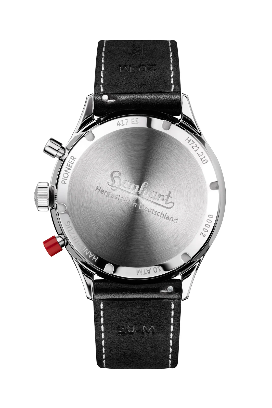 Hanhart 417 ES 1954 Heritage Flyback 39 mm Lederband Schwarz Herrenuhr H701.212-7010