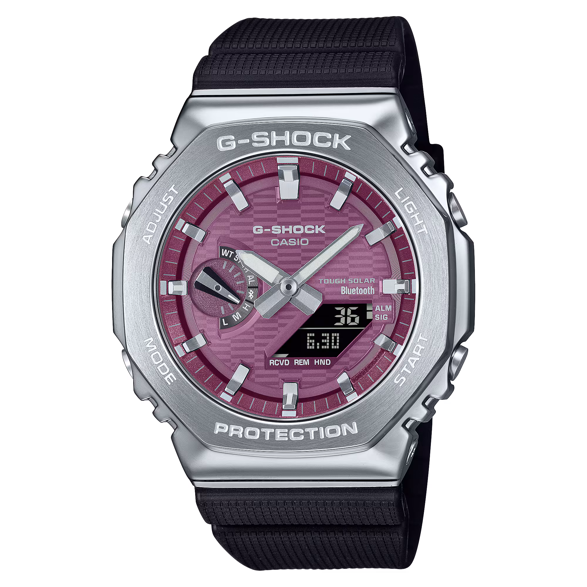 G-Shock G-Steel Protection Classic, Rosa, Solar, 44mm Herrenuhr GBM-2100A-4BER