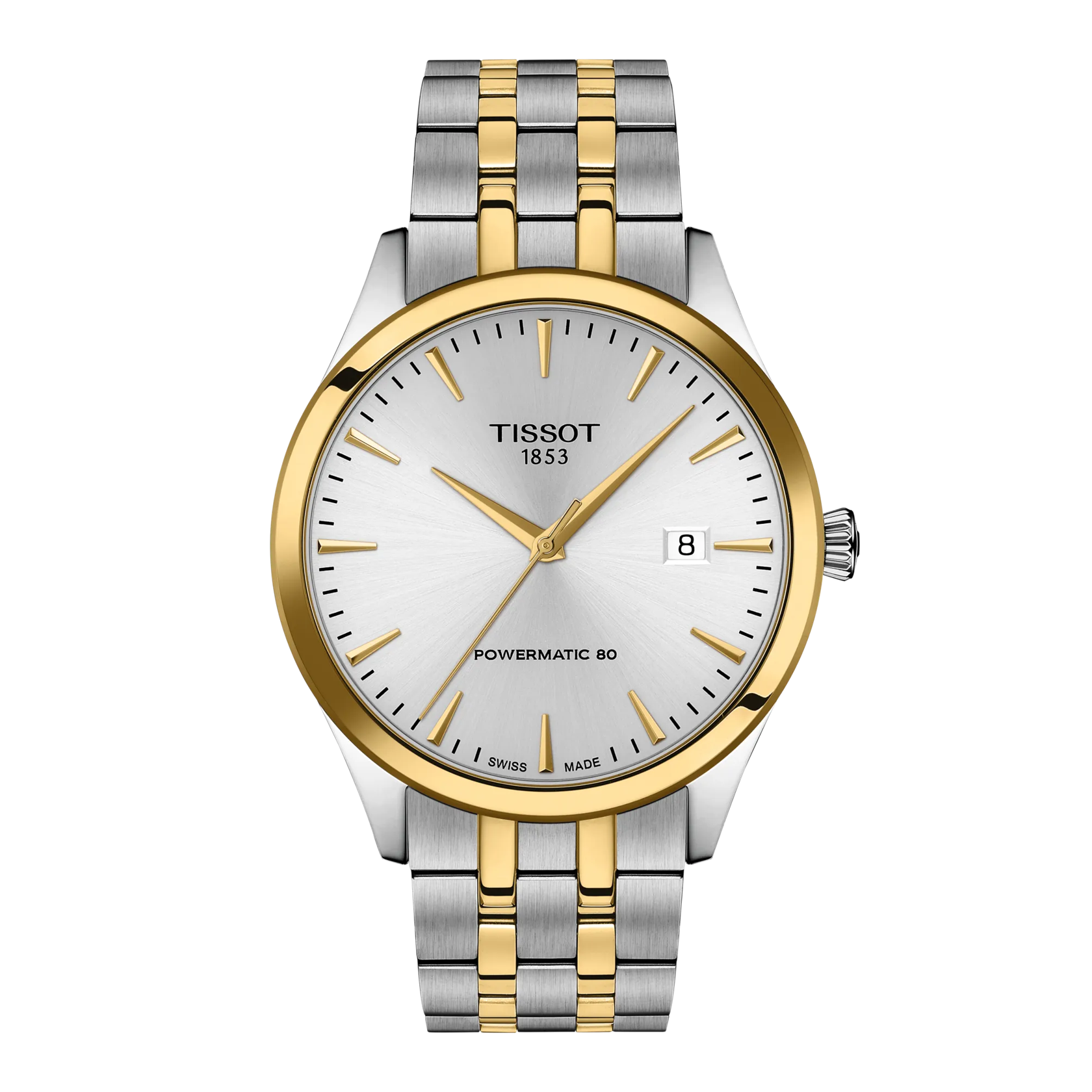 Tissot Classic Dream Powermatic 80, Silber Gold Herrenuhr T158.407.22.031.00