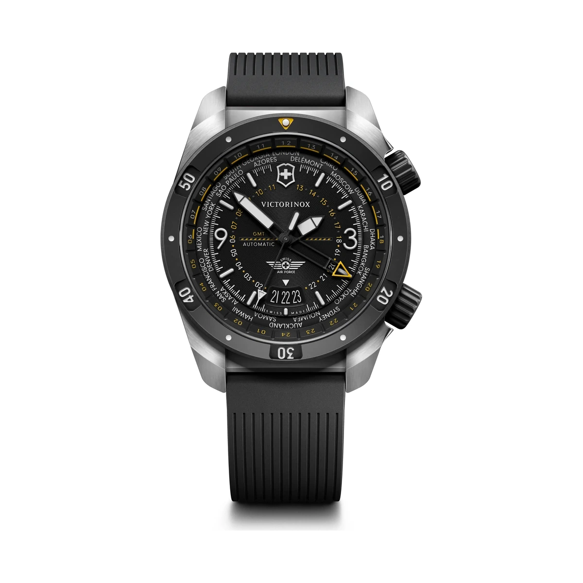 Victorinox Air Pro Automatic, Schwarz, Kautschukband, 43mm Herrenuhr 242005
