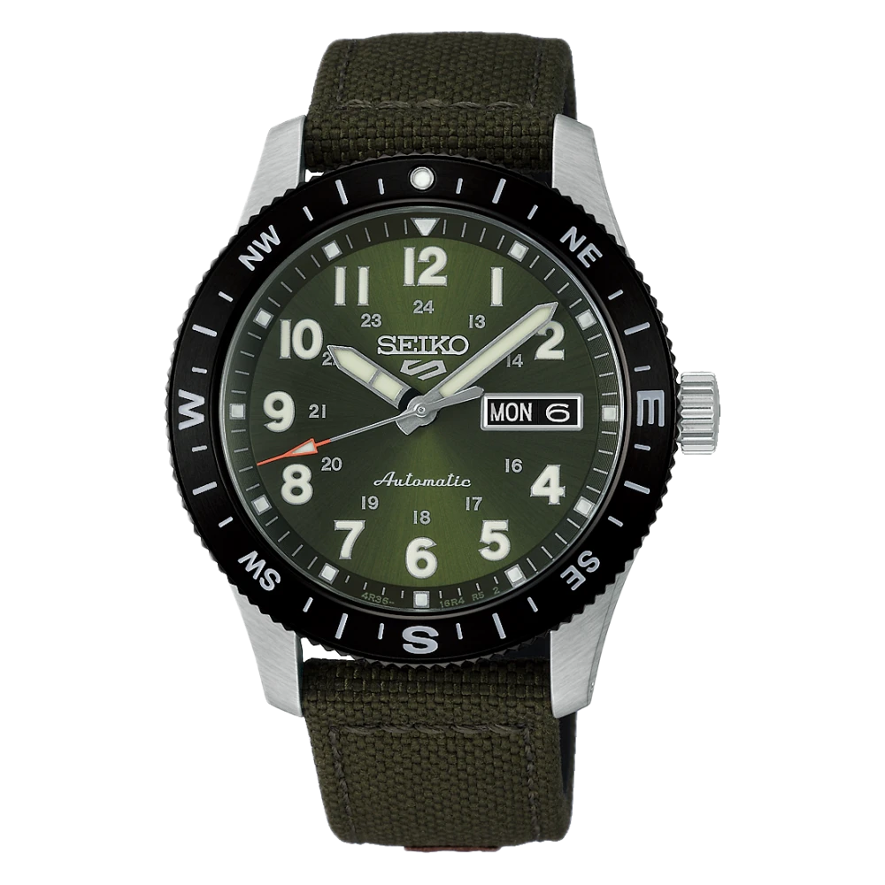 Seiko 5 Sports Field series 41mm, Nylonband, Automatik, Grün Herrenuhr HDB008K1
