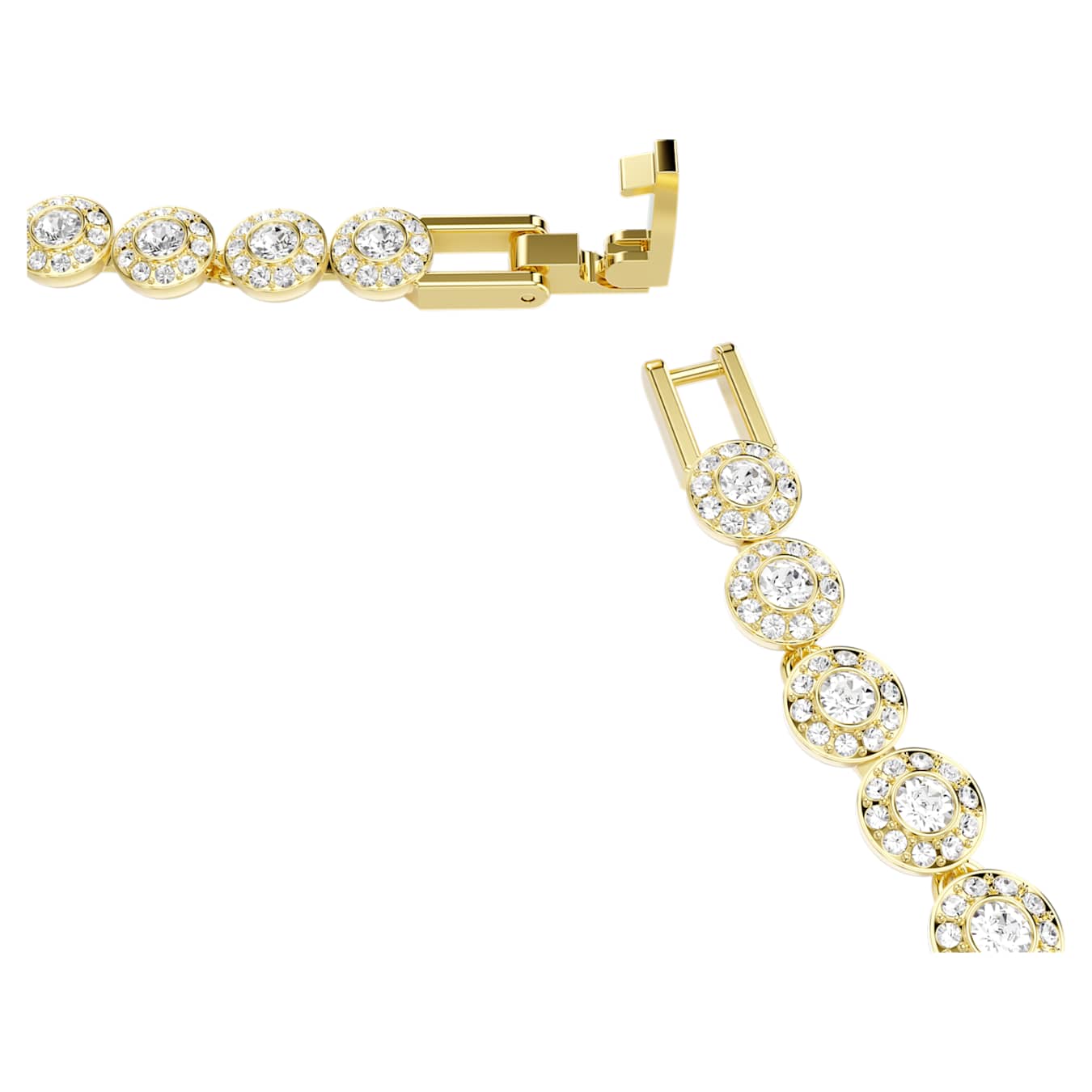 Swarovski  Una Angelic Halskette Rundschliff, Klein, Weiß, Goldlegierungsschicht