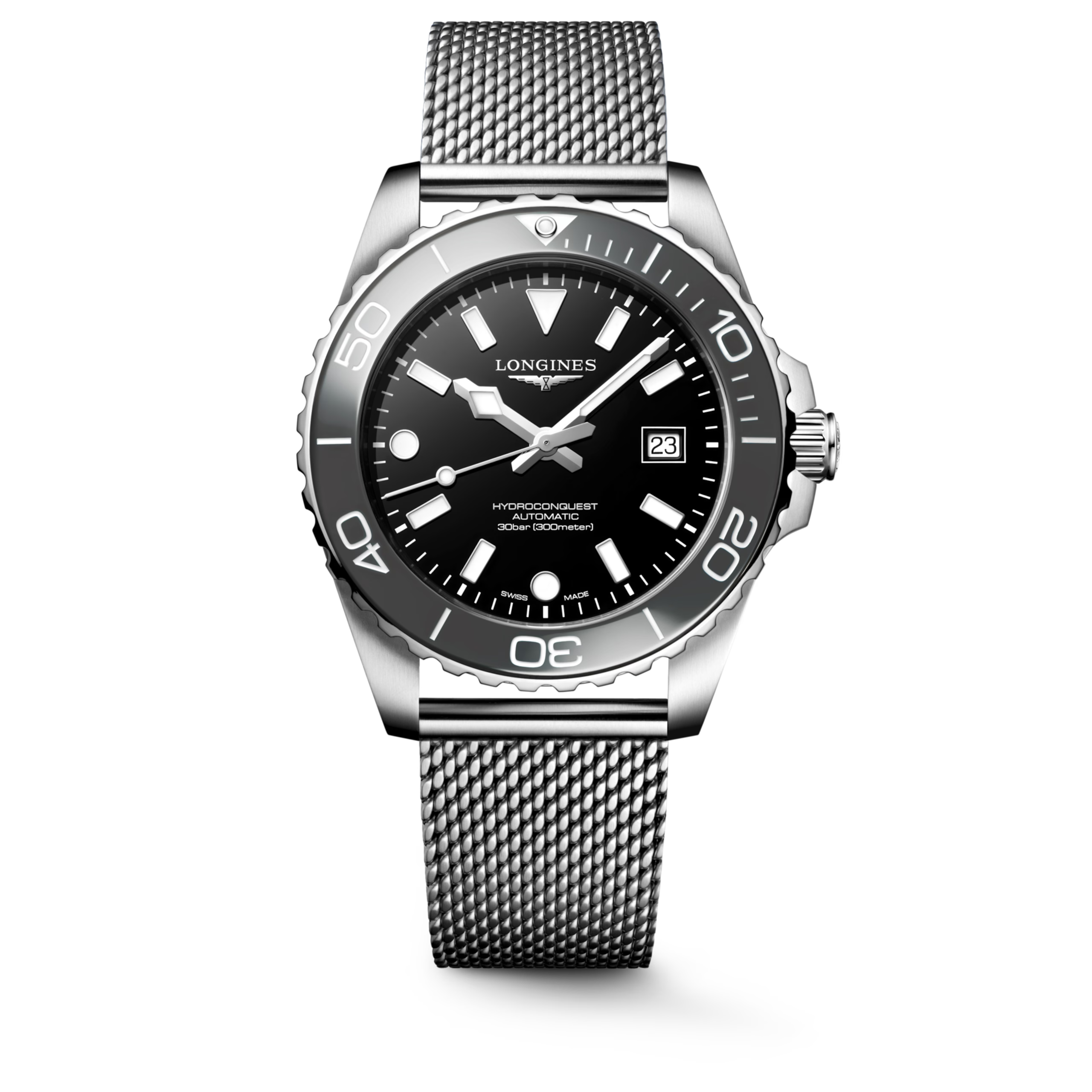 Longines Hydroconquest 42mm schwarz Herrenuhr L3.788.4.70.6