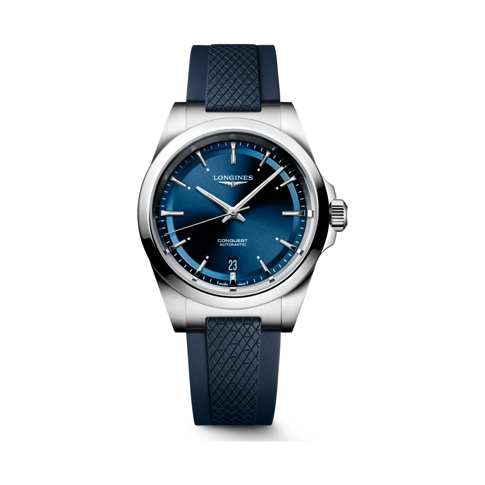 Longines Conquest Blau Kautschukband blau 38 mm Herrenuhr L3.720.4.92.9