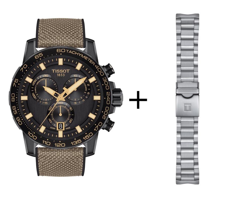 Tissot SUPERSPORT CHRONO Herrenuhr T125.617.37.051.01 Set mit Edelstahlband 