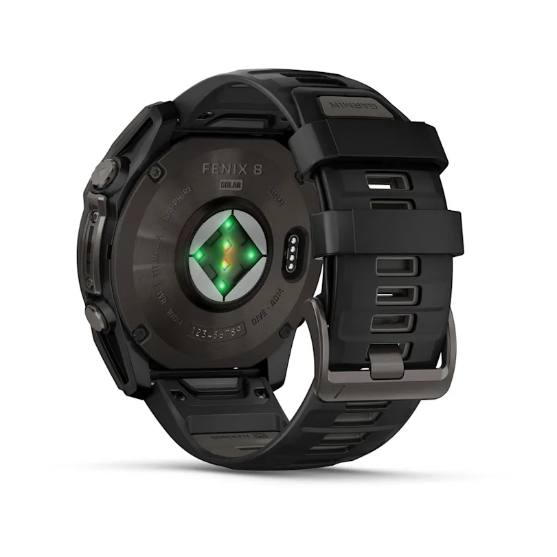 Garmin fēnix® 8 - 51 mm Solar Sapphire Graphit/Carbongrau Titan DLC 010-02907-11