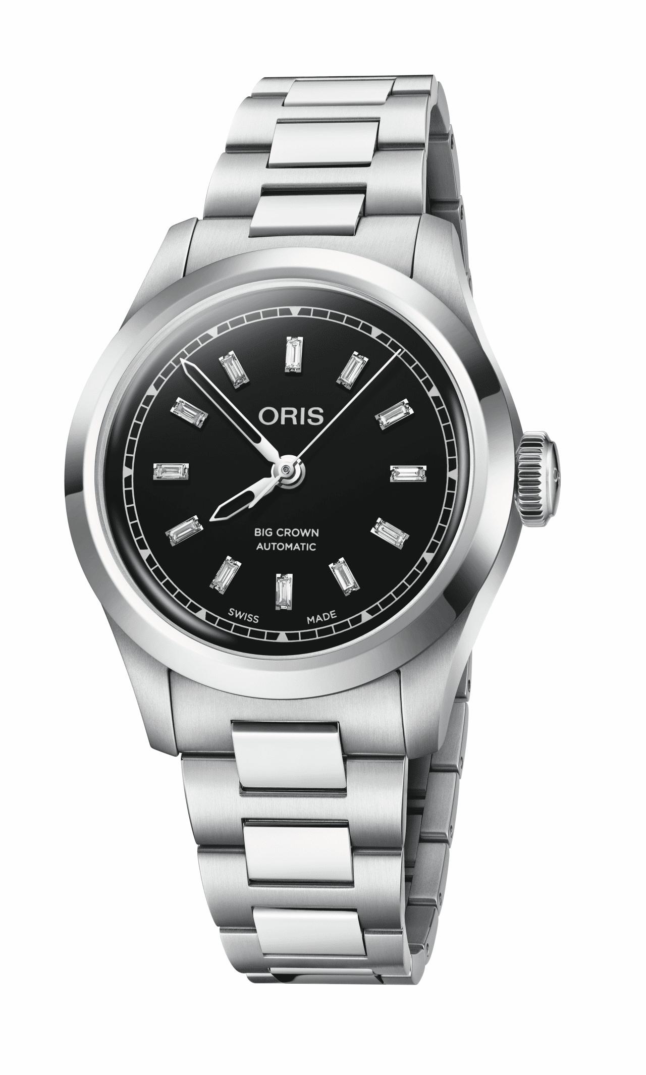 Oris Big Crown Diamonds 34mm Automatik Edelstahl Schwarz Damenuhr 01 531 7797 4094-07 8 17 06