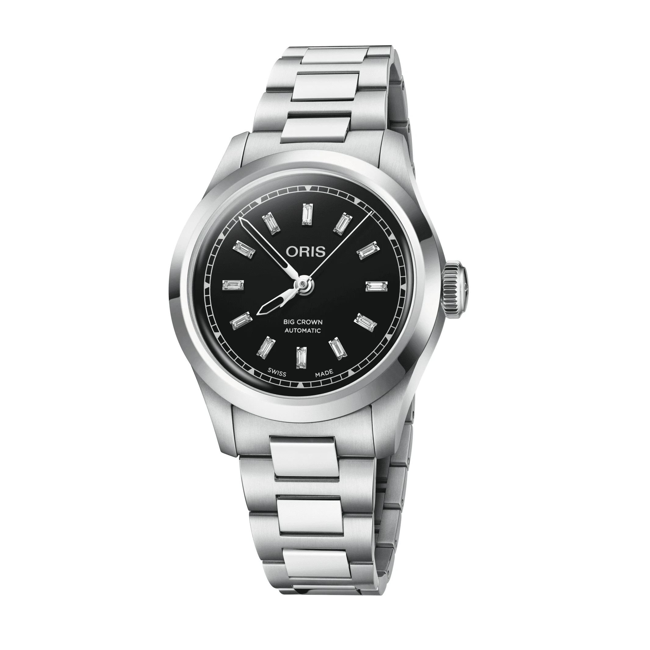 Oris Big Crown Diamonds 34mm Automatik Edelstahl Schwarz Damenuhr 01 531 7797 4094-07 8 17 06