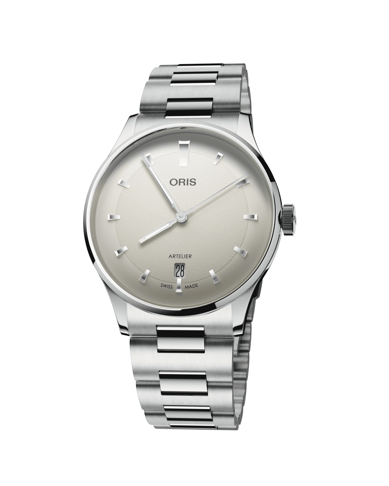 Oris Artelier Date 38mm Automatik Edelstahl Weiß Herrenuhr 01 733 7810 4051-07 8 20 20