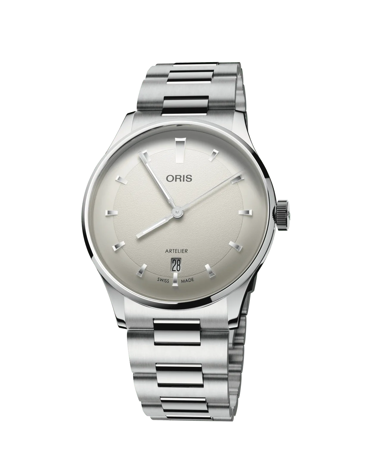 Oris Artelier Date 38mm Automatik Edelstahl Weiß Herrenuhr 01 733 7810 4051-07 8 20 20
