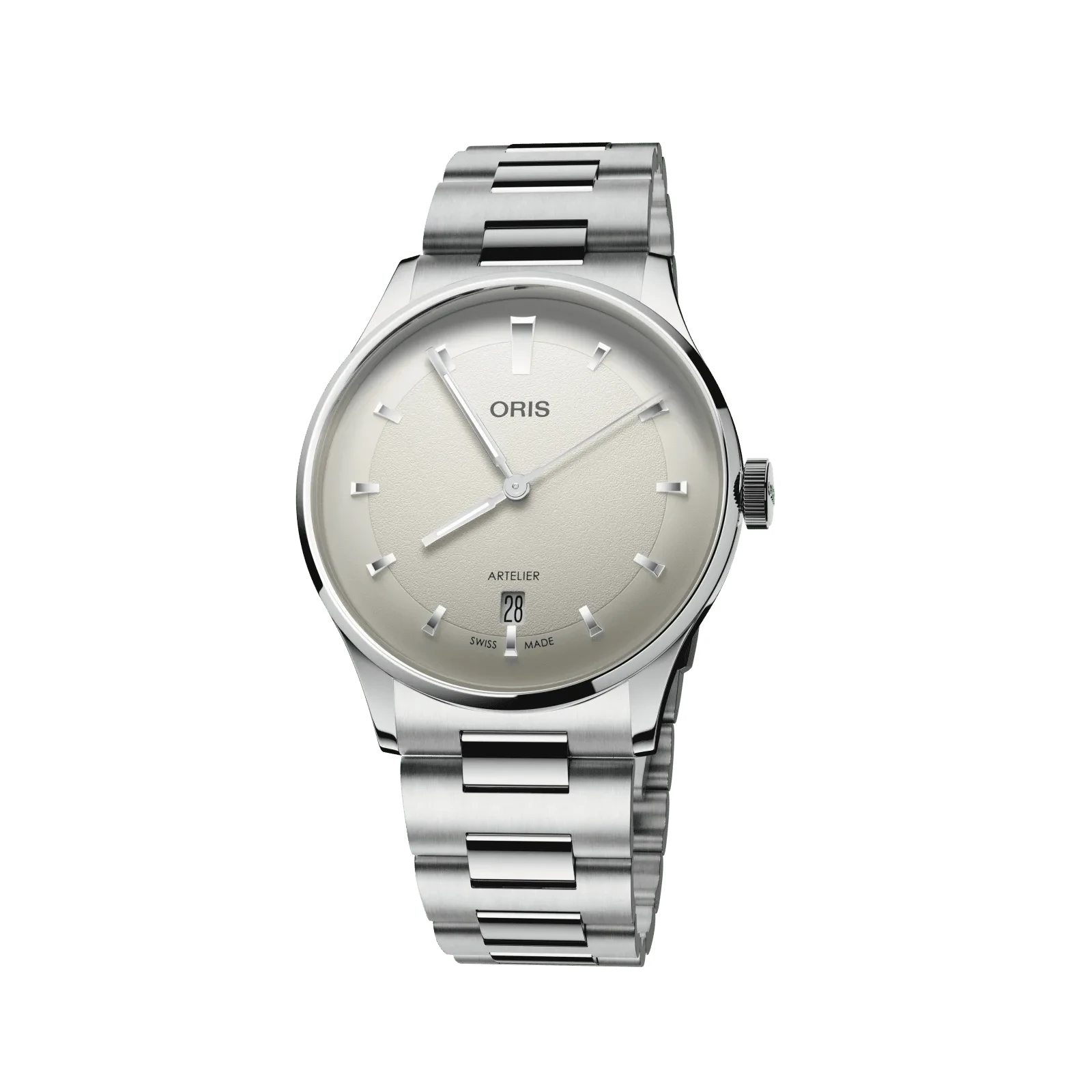 Oris Artelier Date 38mm Automatik Edelstahl Weiß Herrenuhr 01 733 7810 4051-07 8 20 20
