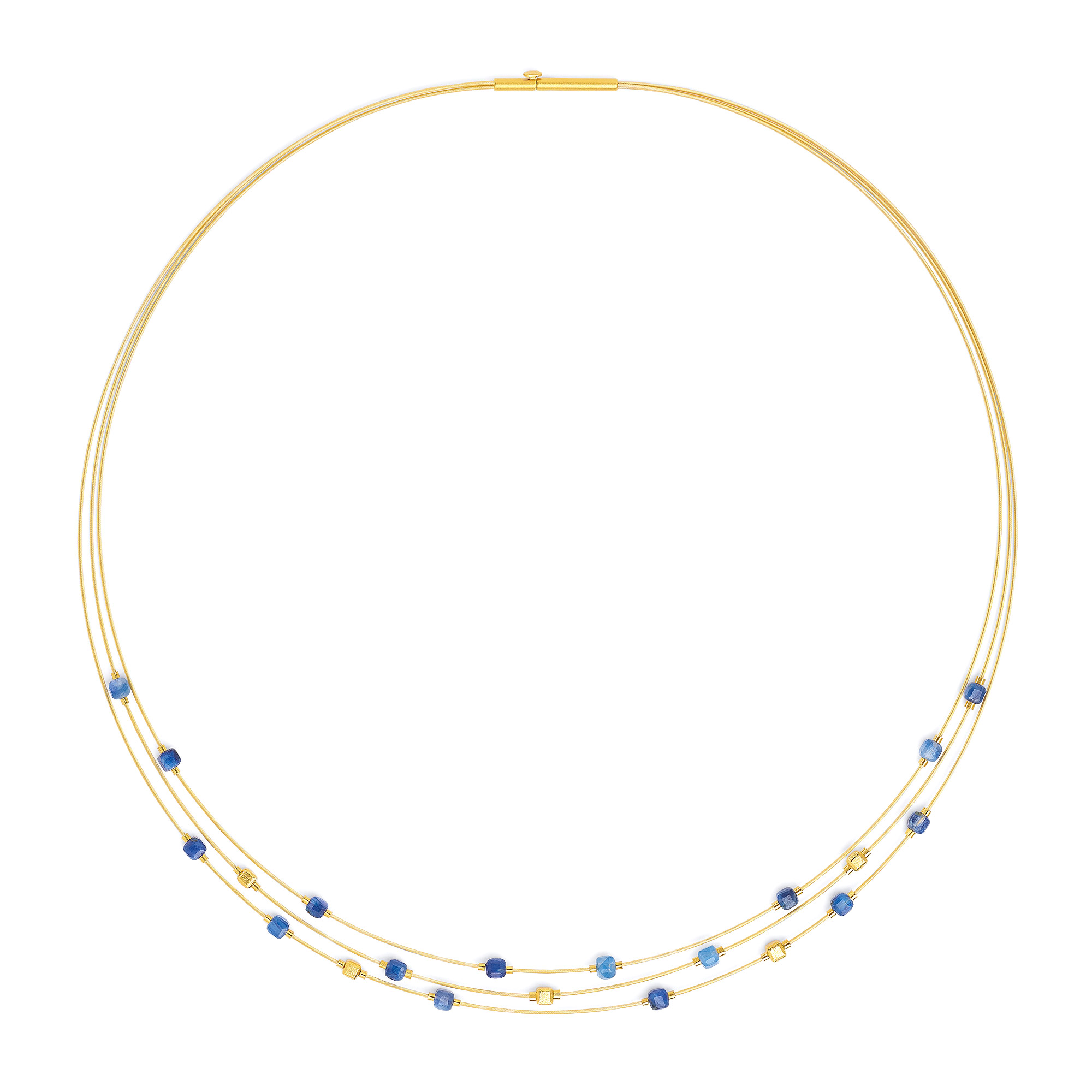 Bernd Wolf Kette Cusceno Designlinie Cubes, Kyanit, 24-Karat-goldplattiert
