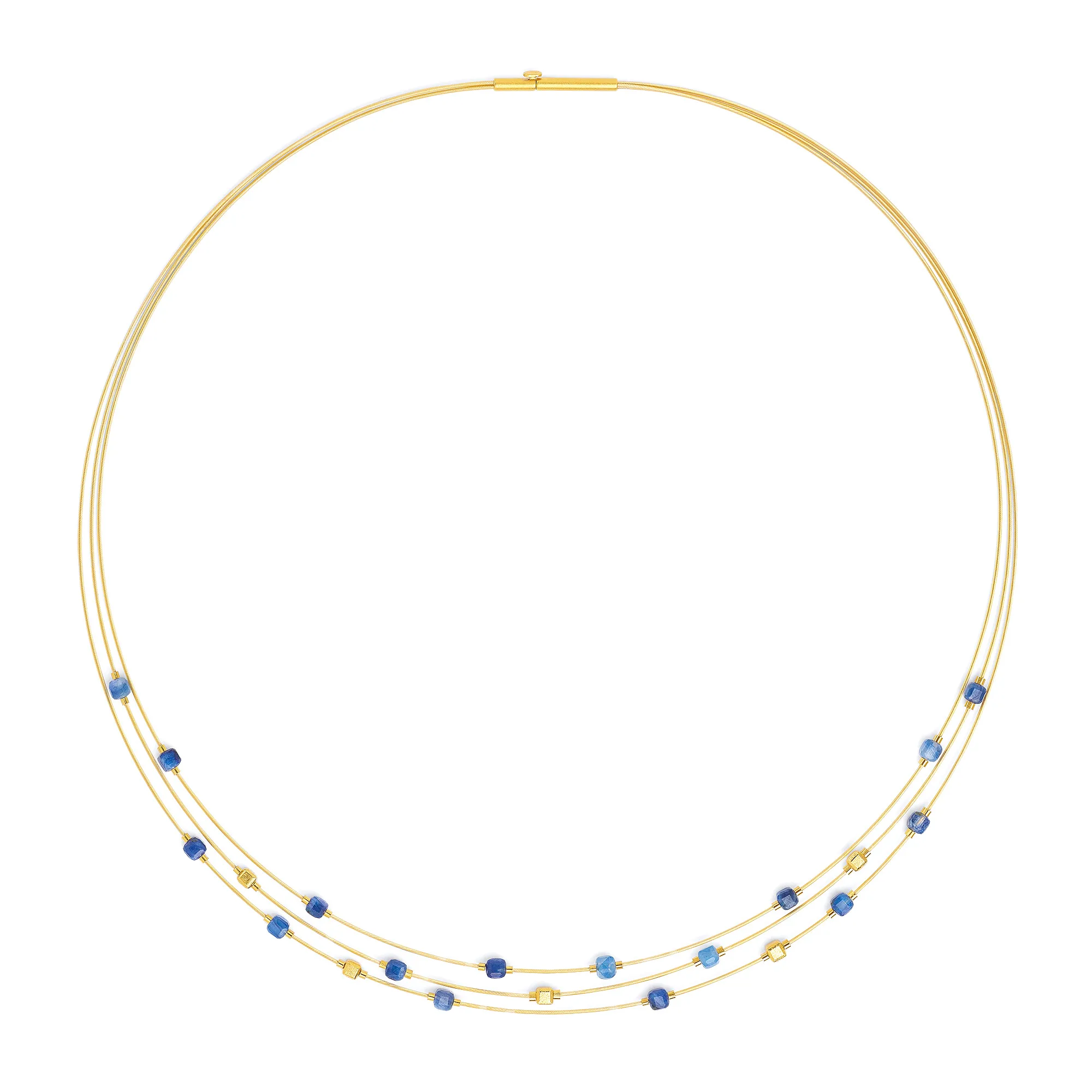 Bernd Wolf Kette Cusceno Designlinie Cubes, Kyanit, 24-Karat-goldplattiert