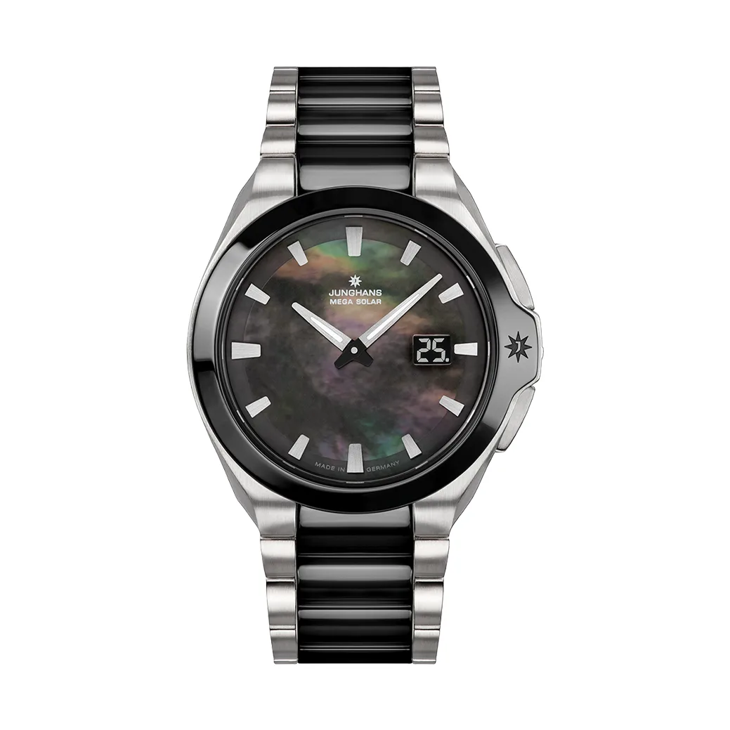 Junghans Spektrum Damen Funk Solar Perlmutt anthrazit Damenuhr 15/1602.44