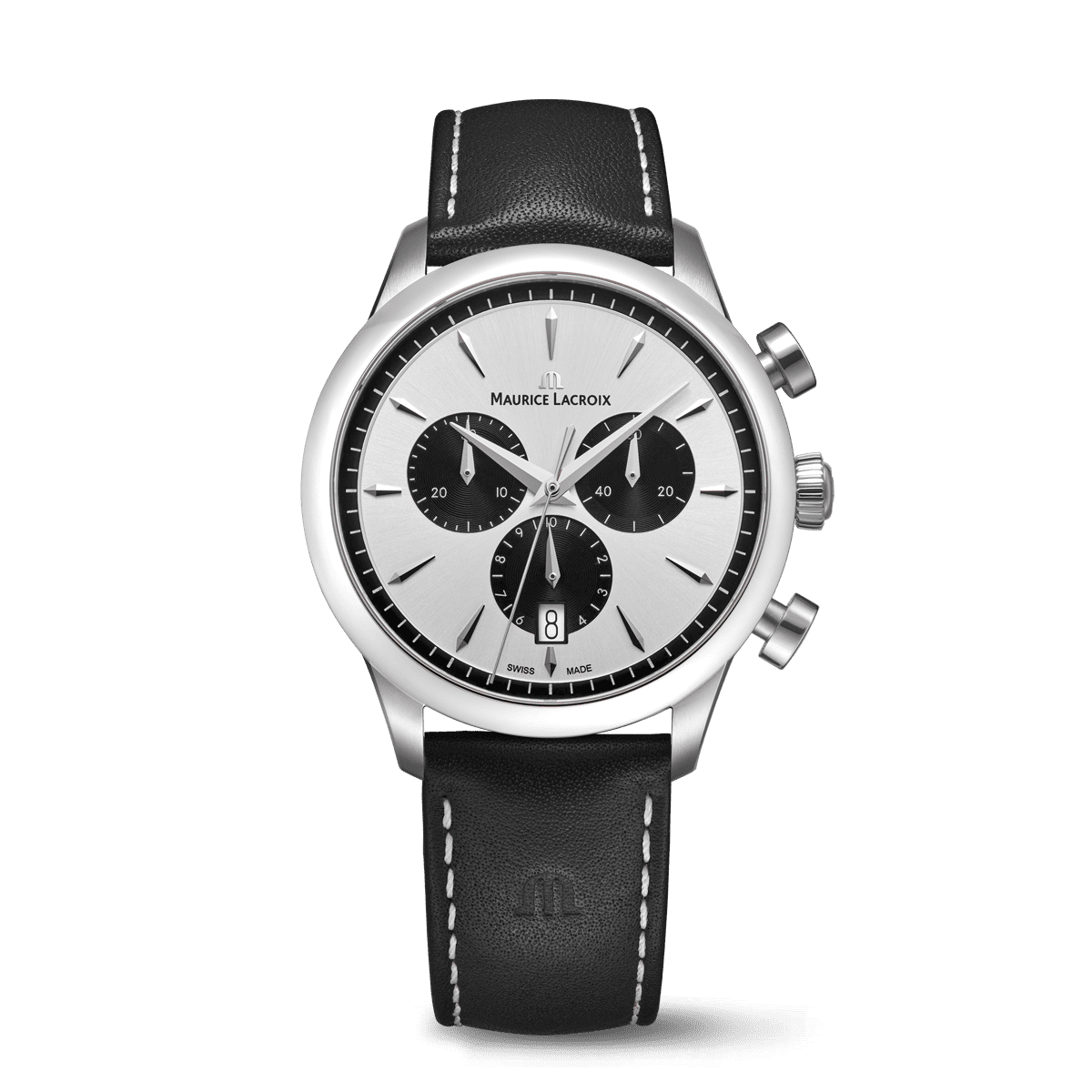 Maurice Lacroix 1975 Quartz Chronograph Silber/Schwarz 40MM Herrenuhr 751038-SS001-130-2