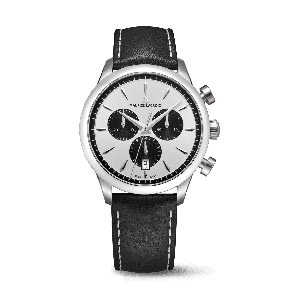 Maurice Lacroix 1975 Quartz Chronograph Silber/Schwarz 40MM Herrenuhr 751038-SS001-130-2
