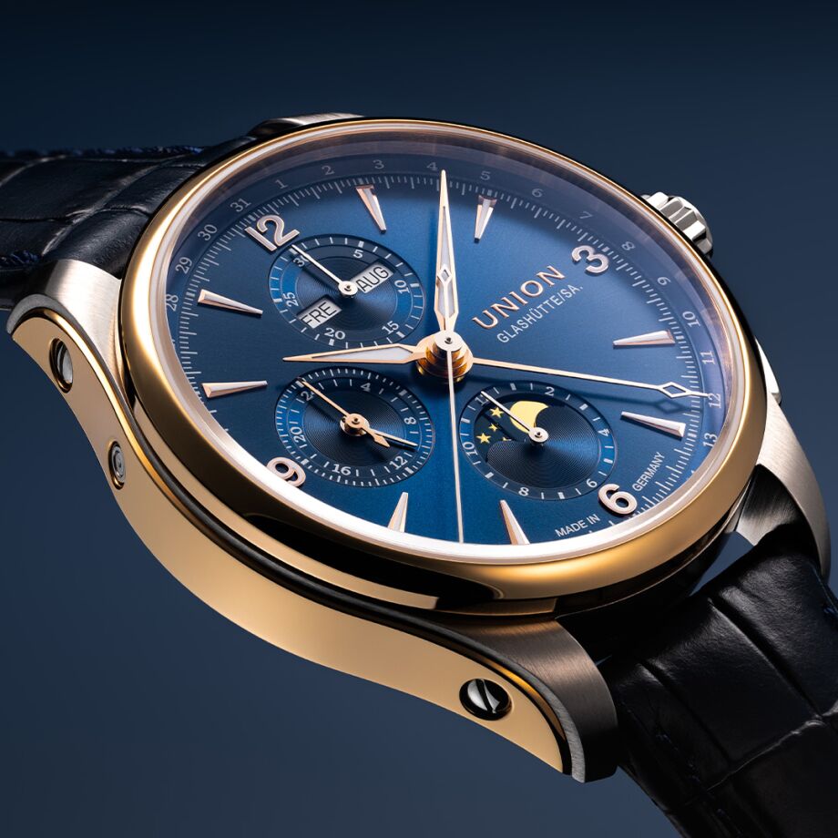 Union Glashütte Belisar Chronograph Mond Phase Herrenuhr D907.425.46.047.01