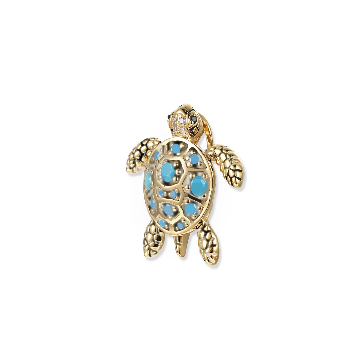 Seinerzeit Anhänger Tuto Turkis Schildkröten Anhänger mit türkisblauen Steinen, 925 Sterling Silber