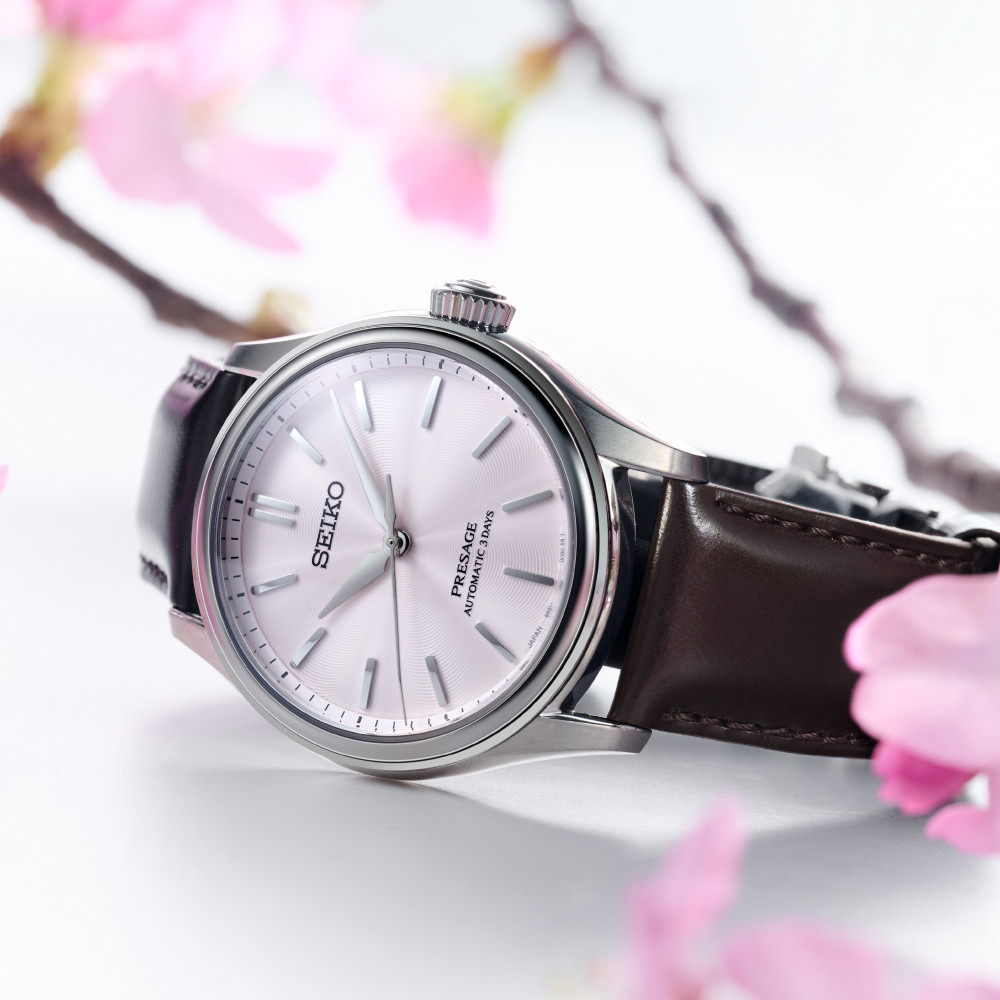 Seiko Presage Automatik 3 Zeiger, 38mm, Rosa Herrenuhr HCC003J1