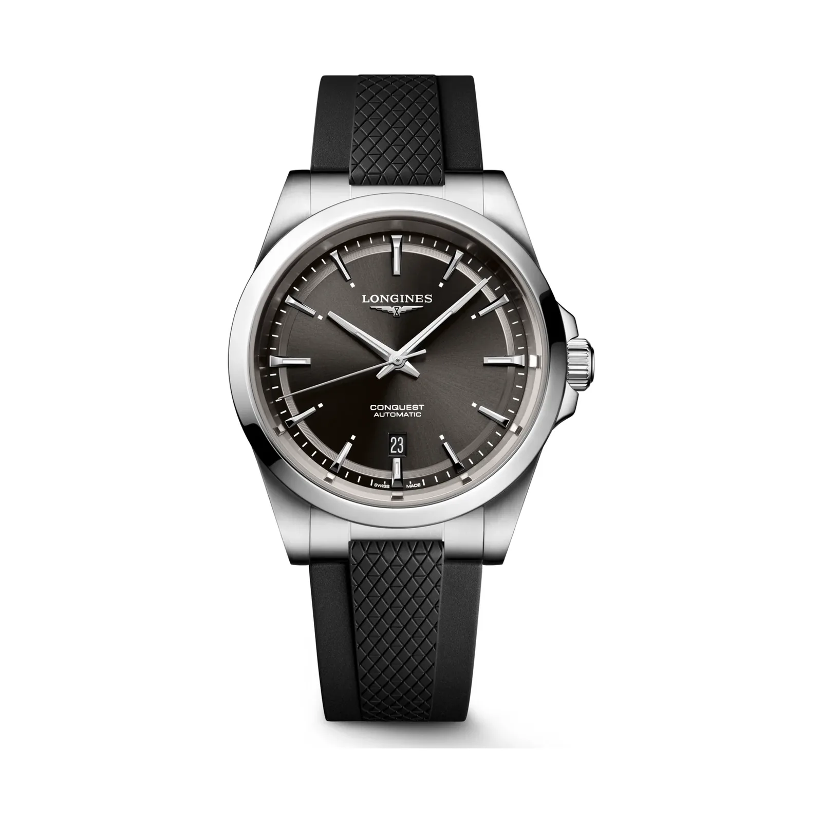 Longines Conquest Schwarz Kautschukband schwarz 41 mm Herrenuhr L3.830.4.52.9