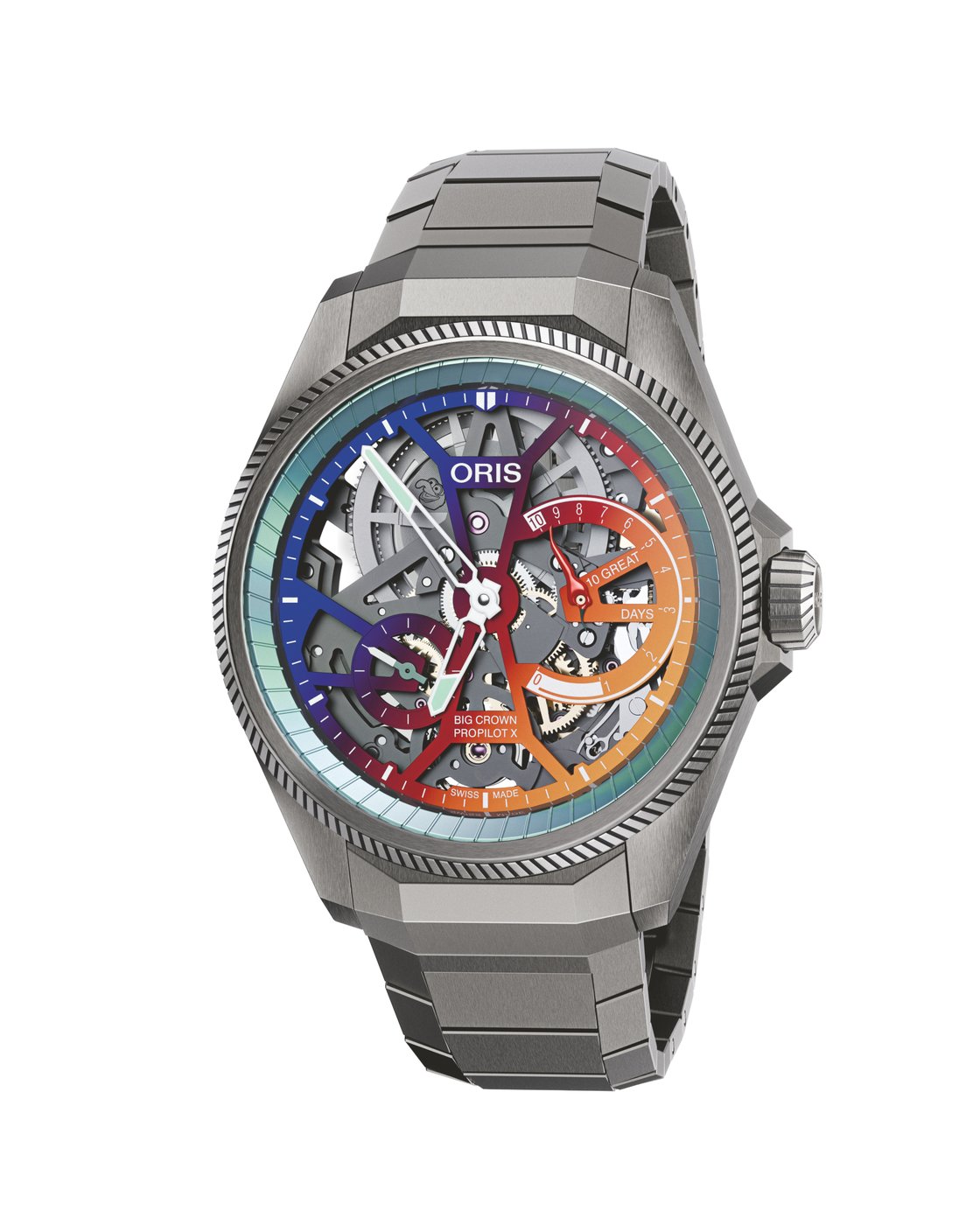 Oris ProPilot X Calibre 115 Gonzo Edition Skelett 44mm Titan Herrenuhr 01 115 7759 7180-Set