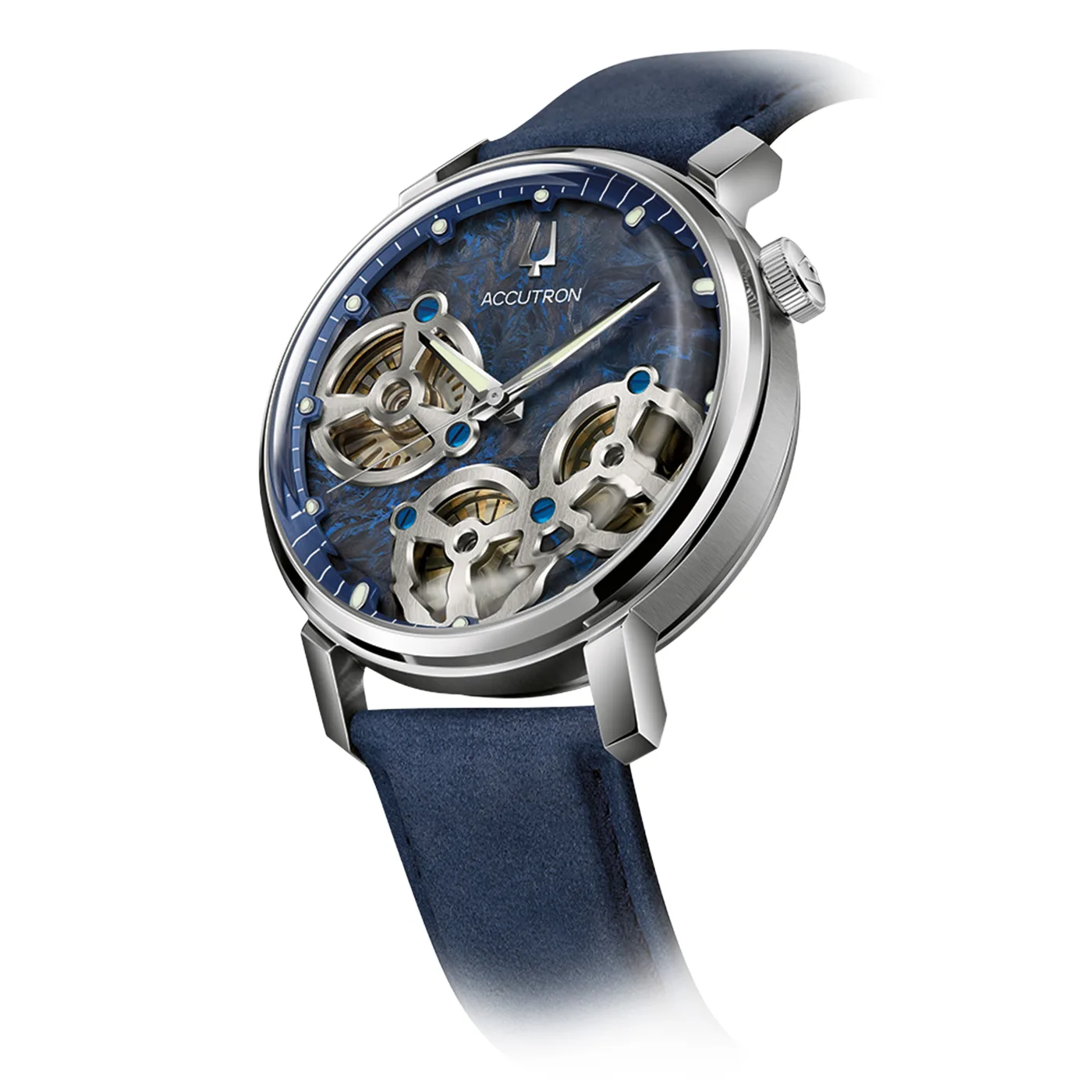 Bulova Accutron Spaceview Evolution Forged Carbon Blau Herrenuhr 26A215