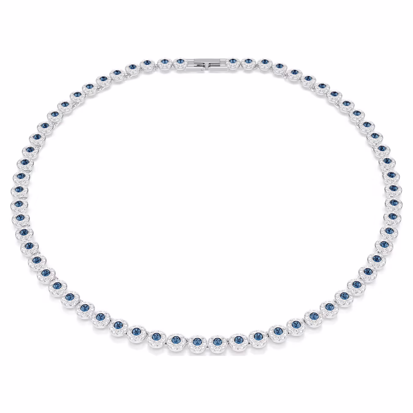 Swarovski  Una Angelic Halskette Rundschliff, Blau, Rhodiniert