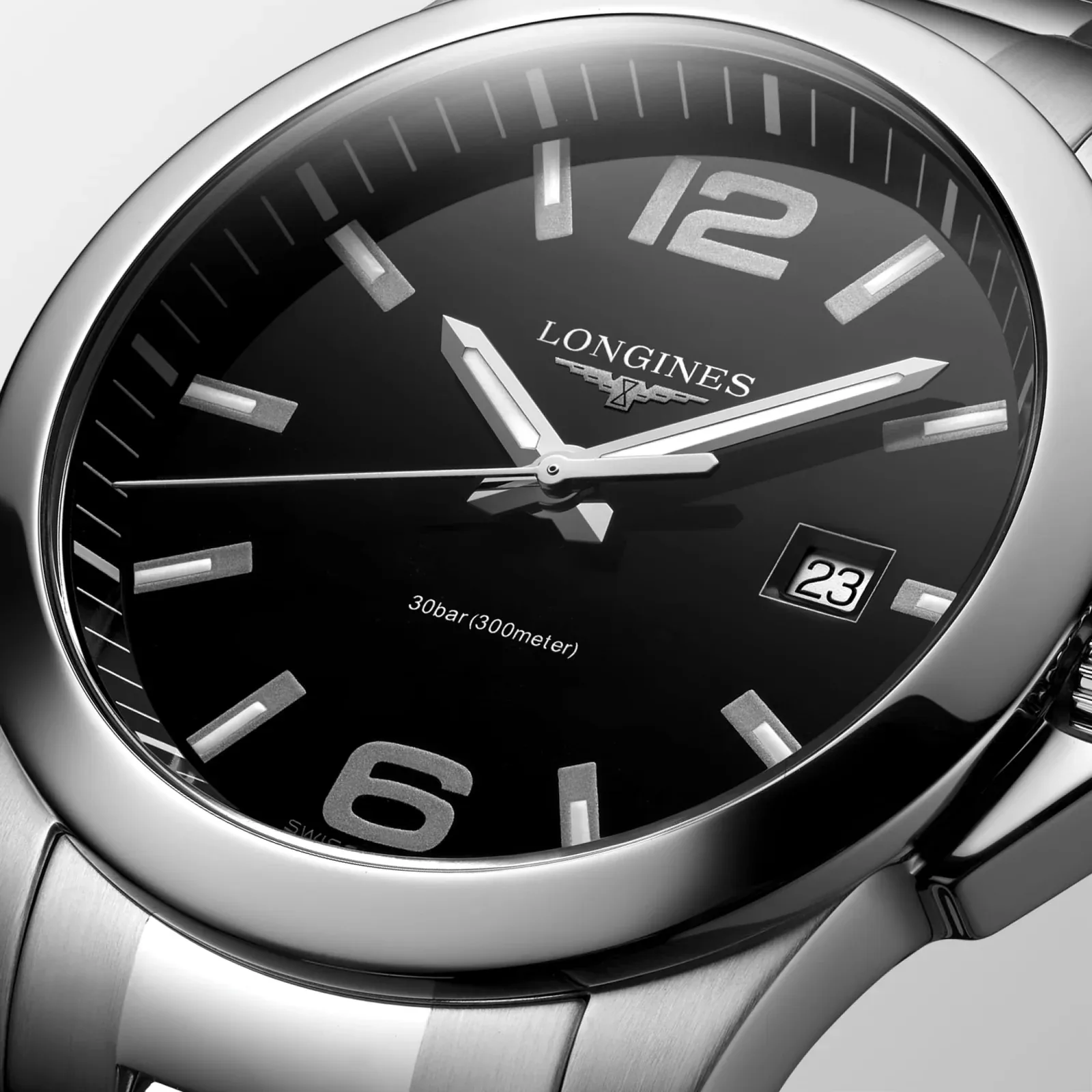Longines Conquest Schwarz Edelstahlband 41 mm Herrenuhr L3.759.4.58.6