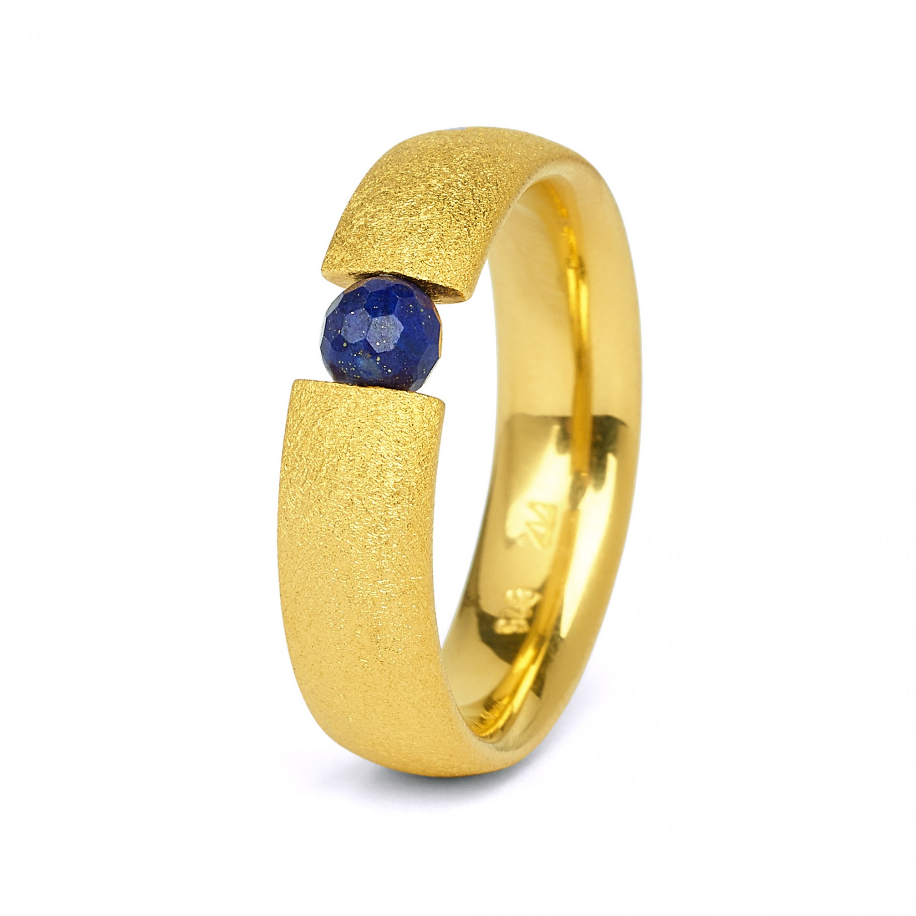 Bernd Wolf Ringe Enno Lapislazuli, 24-Karat-goldplattiert, Sterlingsilber 925