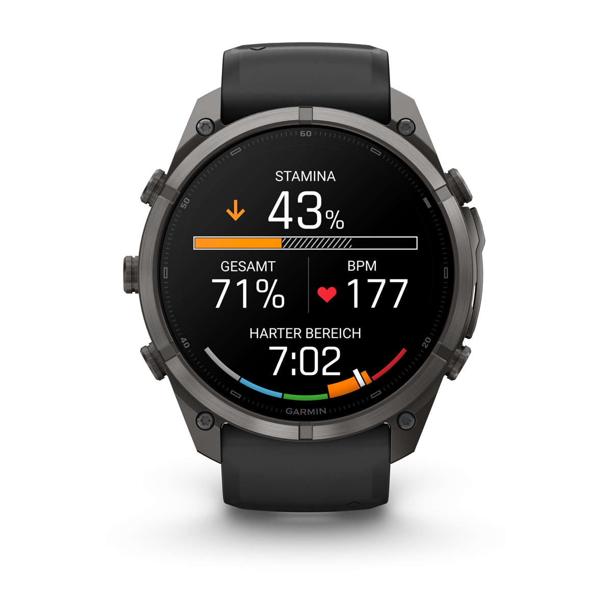 Garmin fēnix® 9 Pro inReach® - 51 mm AMOLED Sapphire Carbongrau DLC Titan mit Silikon-Armband Schwarz/Kieselgrau 010-04337-11