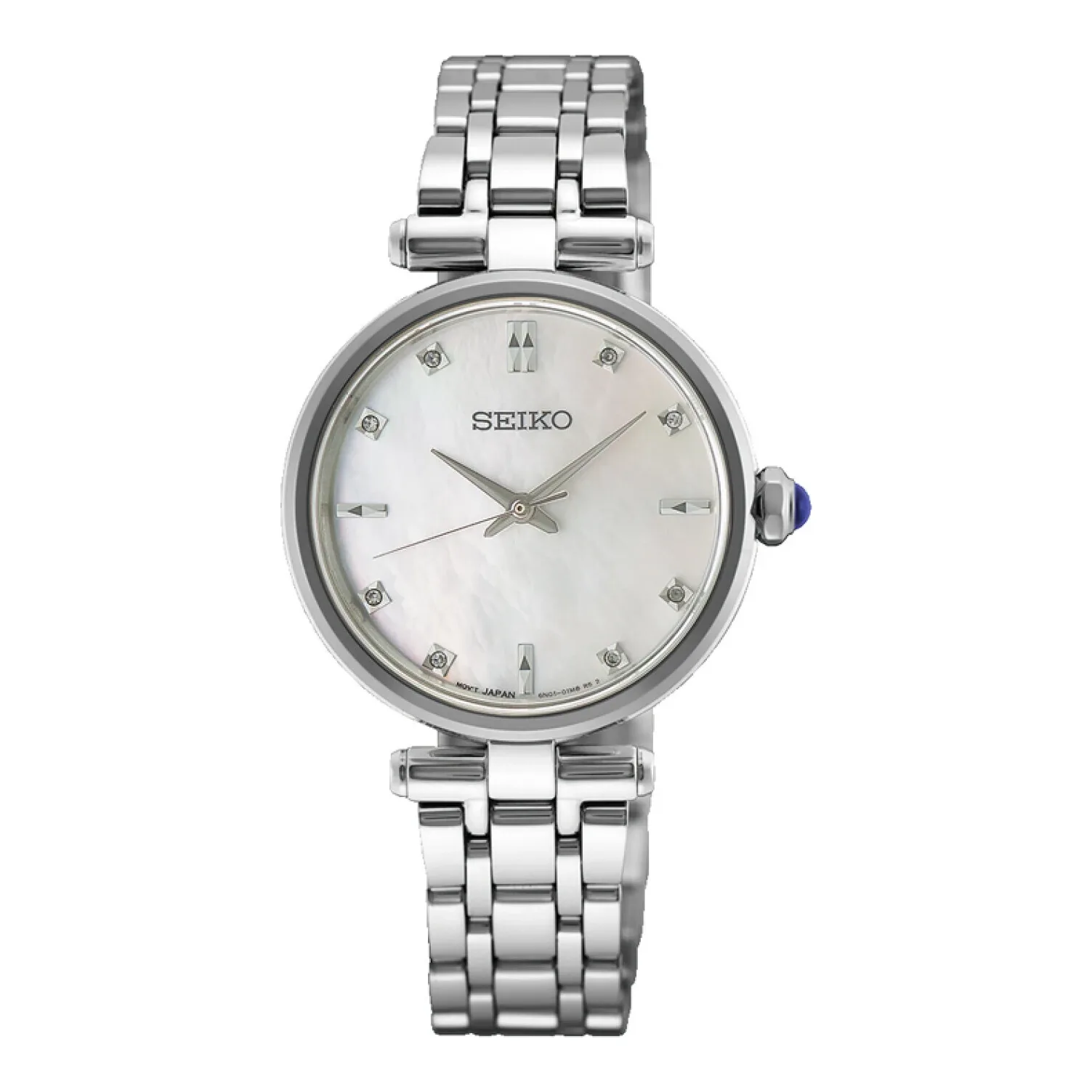 Seiko Classic Perlmutt Quarz 29 mm Edelstahl Damenuhr HGH005P1