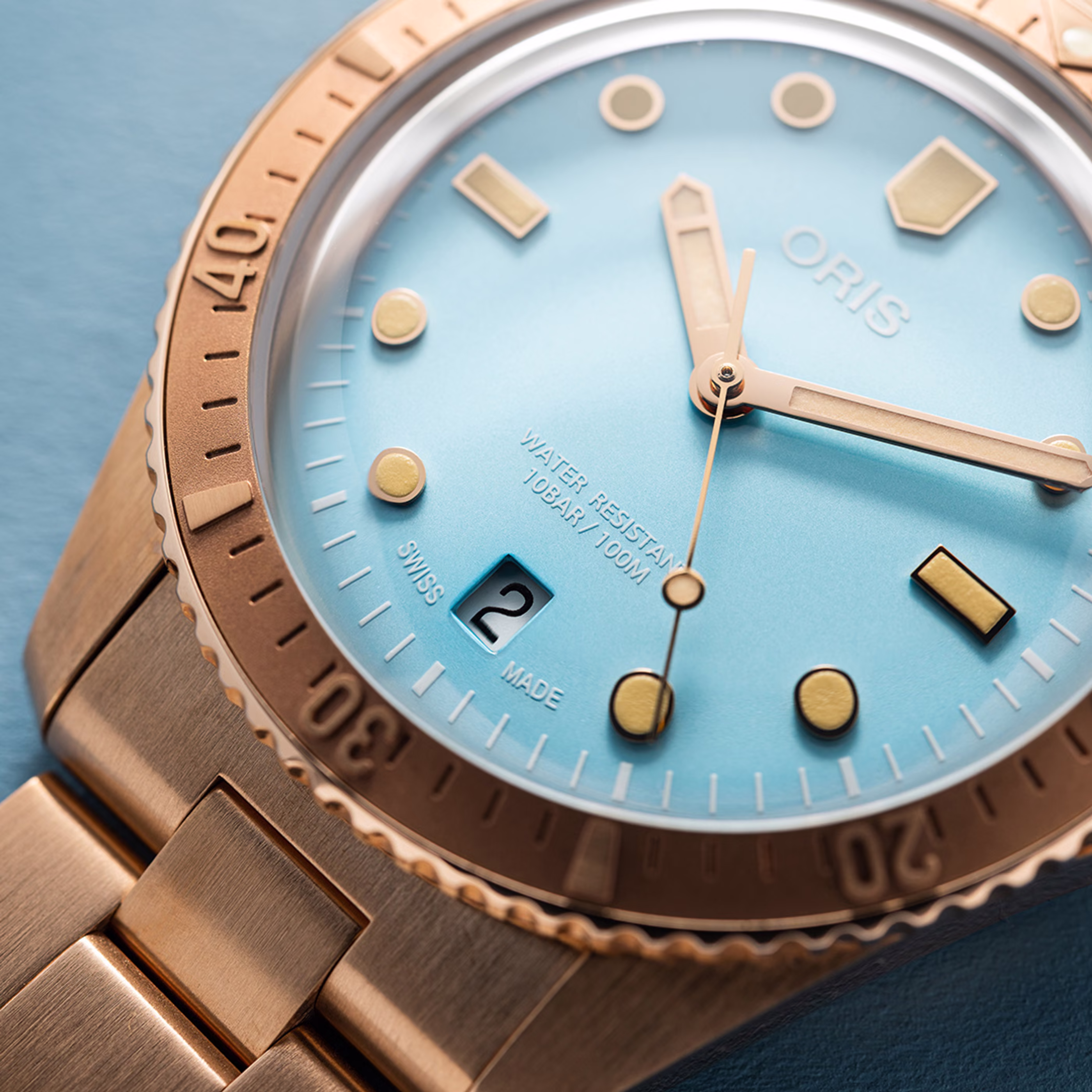 Oris Divers Sixty‑Five Cotton Candy 38mm Bronze Herrenuhr 01 733 7771 3155-07 8 19 15