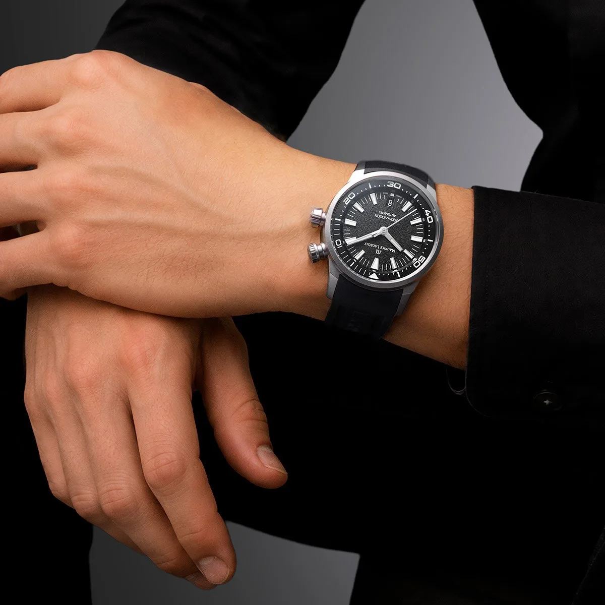 Maurice Lacroix Pontos S Diver Titan Limited Edition 42mm Automatik Kautschukband Herrenuhr PT6248-TT03L-330-2