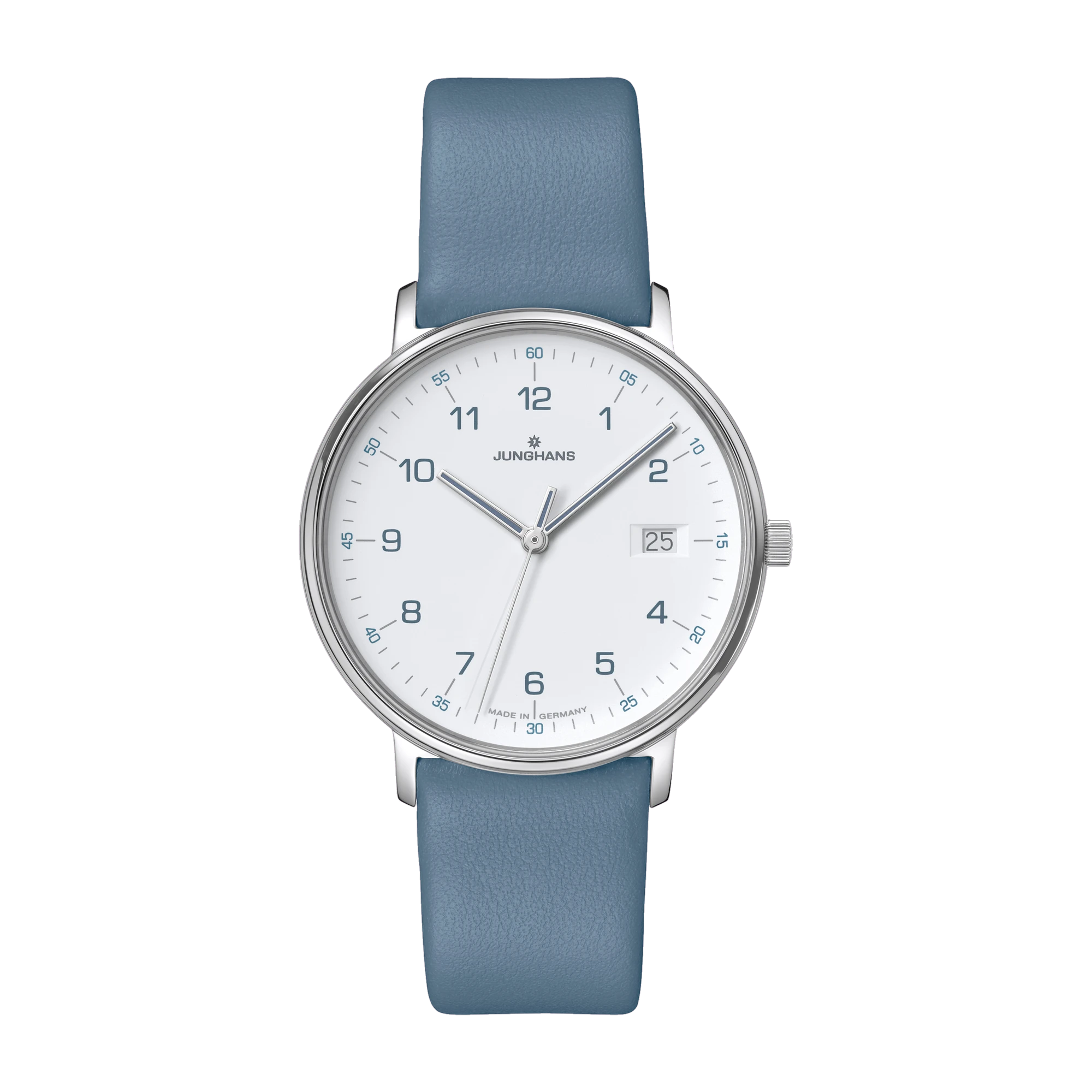 Junghans FORM Damen Quarz Lederband Blau Damenuhr 47/4456.00