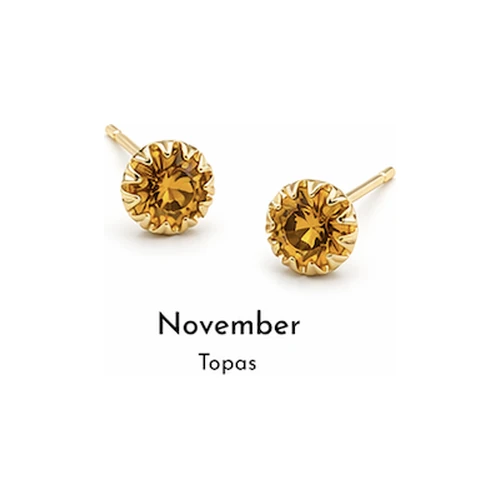 Birth Stone, Geburtsstein Ohrtecker 925/- Silber November Topas