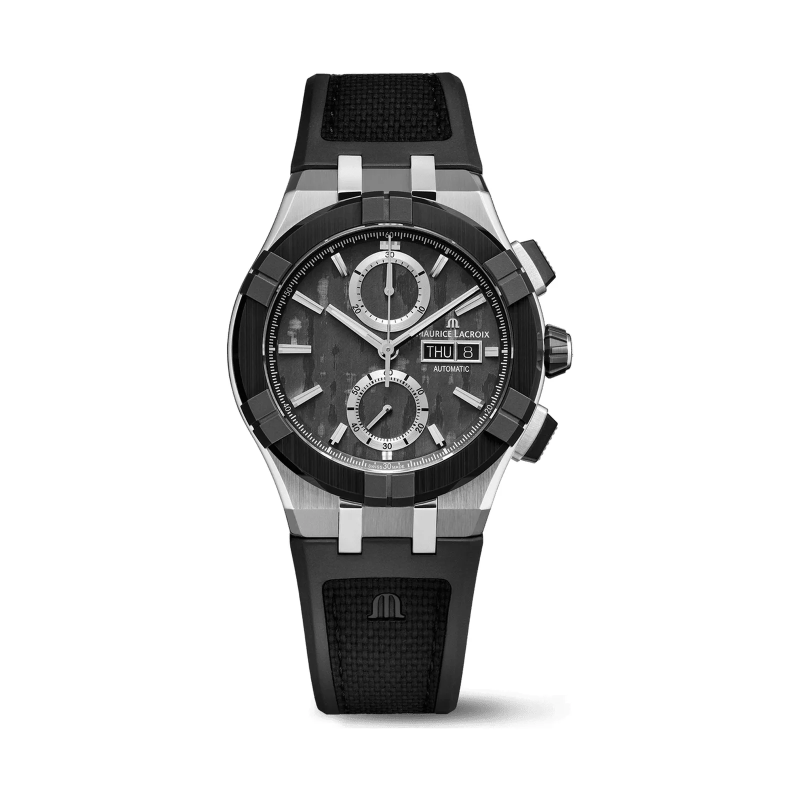 Maurice Lacroix Aikon-IC Carbon UD Chronograph 43 mm Automatik Kautschukarmband Herrenuhr AC6038-S1C34-330-3