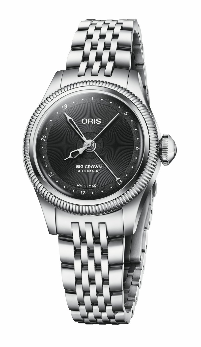 Oris Big Crown Pointer Date 29mm Schwarz Edelstahlband Damenuhr 01 534 7804 4054-07 8 14 02