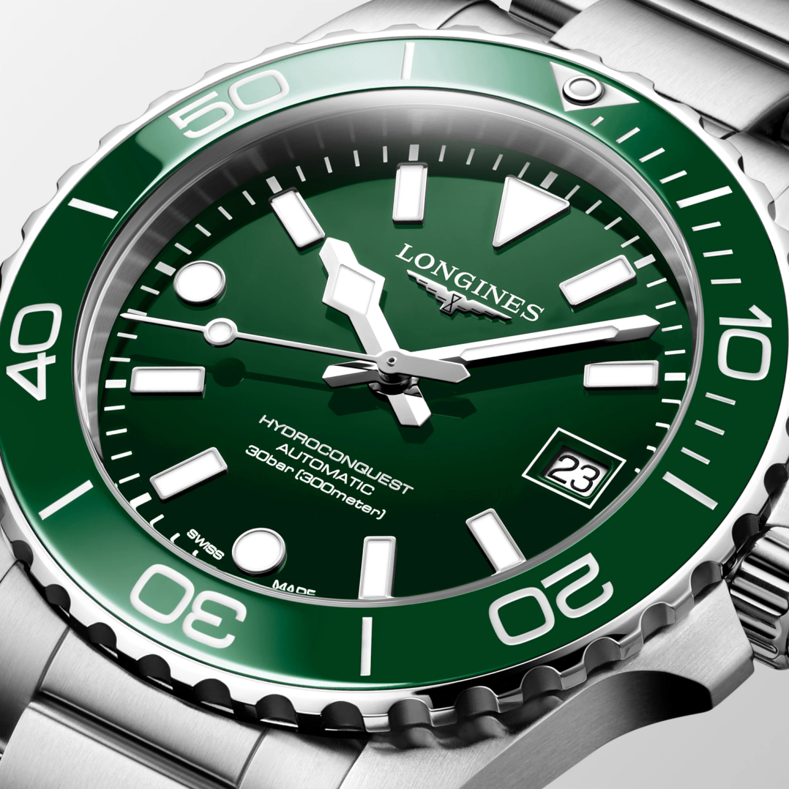 Longines Hydroconquest grün Automatik 39mm Herrenuhr L3.779.4.06.6